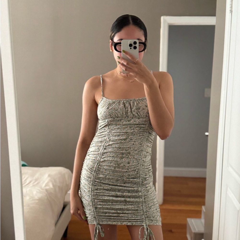 Floral Ruched Mini Dress